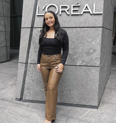 Isabella Fallon '26, a double major in luxury brand and finance, founded the Luxury Brand Marketing & Management Club.