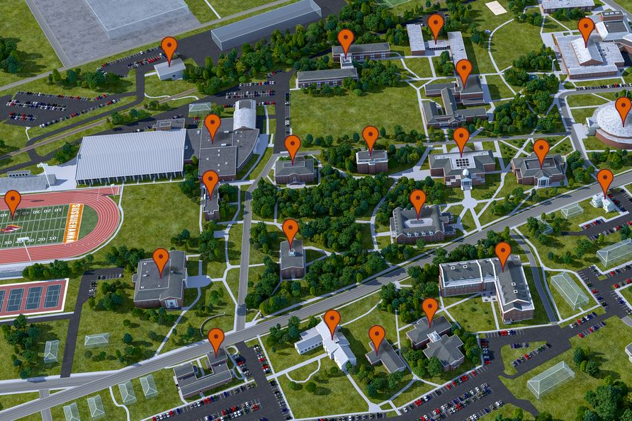 Susquehanna University interactive campus map.