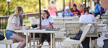 Deg Patio with Students
