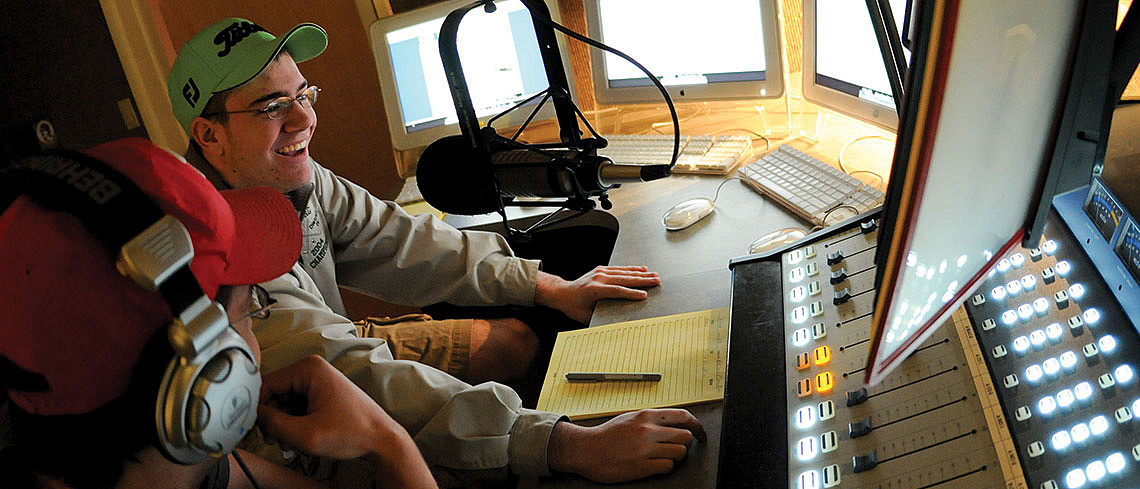 Student working at WQSU