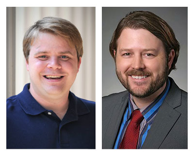 Nicholas Clark, chair and professor of political science, and Rolfe Peterson, associate professor...