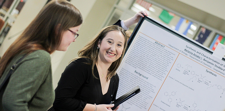 Melanie Amato '23 presents Synthesis and Characterization of Squarine-based Dyes.