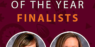 Jessica Ranck '13 Fellin, left, and Andrea Schriner '07 Baney, right